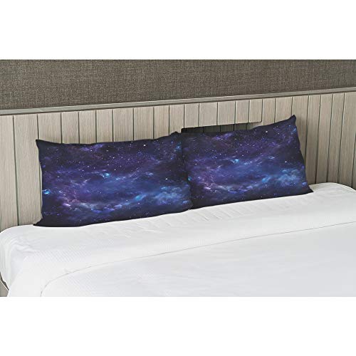 Ekobla Throw Pillow Cover Starry Sky Galaxy Space Night Time Universe Stars Nebula Black Blue Abstract Decor Lumbar Pillow Case Cushion For Sofa Couch Bed Standard Queen Size 20X30 Inch #TOP3
