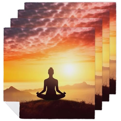 Servilletas de tela para meditación y cena, 4 unidades miniatura 1