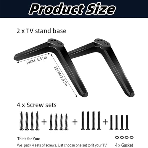 Jindizi Universal Tv Base Stand,Tv Stand Legs Replacement Suitable for Most Smart Tv with Screws and Instruction，Simple, Convenient, and Easy to Operate by Jindizi - Image 2