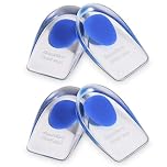 2 Pairs Gel Heel Cups, Silicone Heel Cup Pads for Plantar Fasciitis, Heel Spur & Achilles Pain, Gel Heel Cups and Cushions Absorbing Support (L)