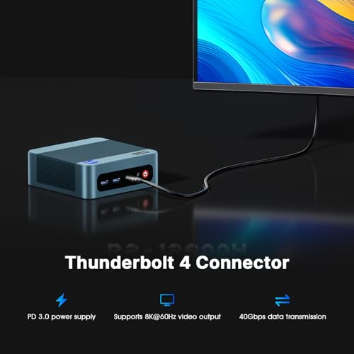 BOSGAME P3 Pro Mini Gaming PC Ryzen 9 7940HS (up to 5.0GHz), 16GB DDR5 1TB PCIe 4.0 SSD Mini Computers, Triple Screen Display, HDMI2.0/DP/USB-C, Wi-Fi 6E, BT5.2, Dual LAN Mini Desktop - Image 9