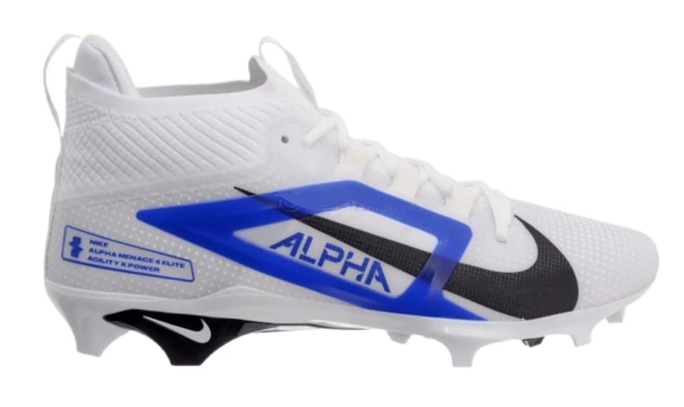 Nike Alpha Menace 4 Elite Football Cleats (FD7036-600, University Red/Team Red/Black/White)