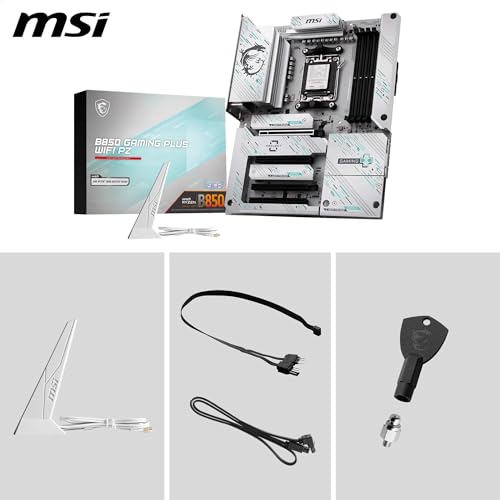 Image of MSI B850 Gaming Plus WiFi PZ Motherboard, ATX - Supports AMD Ryzen 9000 /8000 / 7000 Processors, AM5 - DDR5 Memory Boost 8200+ MT /s (OC), PCIe 5.0 x16, M.2 Gen5, Wi-Fi 7, 5G LAN