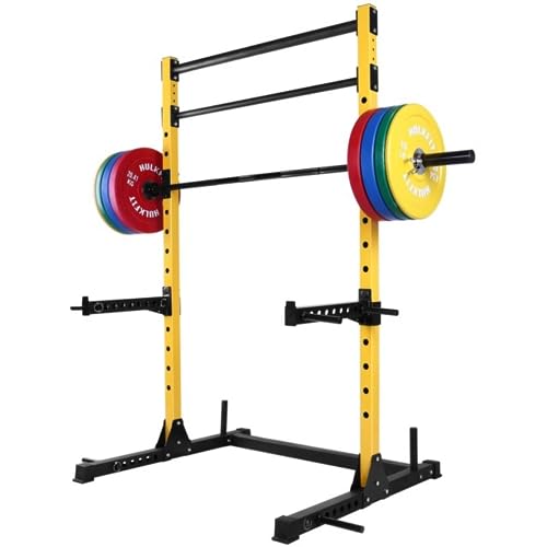 HulkFit Pro Series Gen 2 Squat Stand 2 Pullup Bars - Yellow