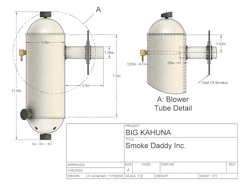 Big Kahuna Cold Smoke Generator – Heavy-Duty USA-Made Aluminum Body, Works with All BBQ & Pellet Grills – 1.5 hr Burn Time