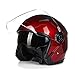 HTGL Casco Jet Doppia Visiera Parasole Casco Mezzo Guscio Casco Moto 3/4 Certificato DOT/ECE Unisex Cruiser Chopper Pilota Scooter Casco Aperto Casco di Sicurezza per Esterni