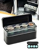 JETOO Coin Holder for Car Change Organizer Larger Capacity, Compatible with Coins of Different Size, Universal Storage Coin Money Dispenser Fit for Most Car Truck Accessories