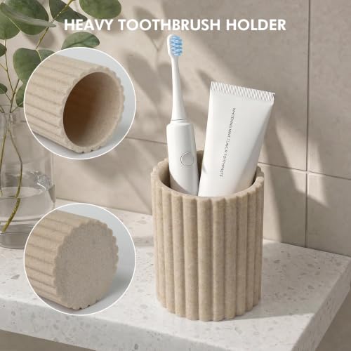 Stone Toothbrush Holder, Boho Toothbrush Holder Aesthetic Bathroom Decor by DoveeDosa - Used condition - Image 5