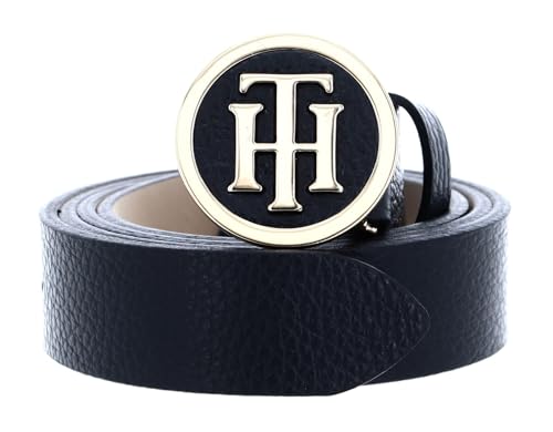 Tommy Hilfiger TH ROUND BUCKLE BELT 3.0 Gürtel Damen, Schwarz (Black), 80