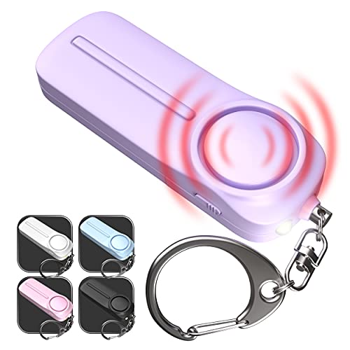 Self Defense Safesound Personal Alarm Keychain – 130 dB Siren Safety Protection Device with LED Light – Emergency Security Alert Key Chain Whistle for Women, Kids, Elderly by WETEN (Purple)