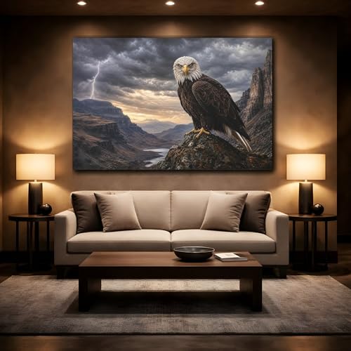 Tableau aigle Safari horizontal de 45x30 cm pour salon