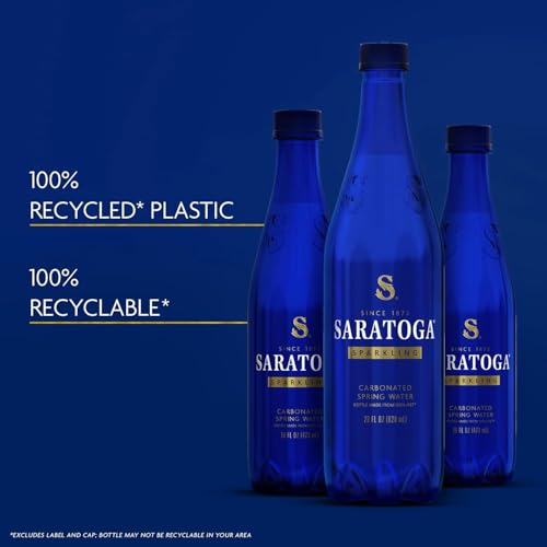 Image of Saratoga Spring Water Bottles, 12 Pack - Still Bottled Water - Recycled PET Plastic Bottles - 28 Fl Oz