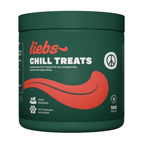 liebs Hunde Supplement Entspannung & Anti-Stress (1 x 300g) | Entspannungs Snack Hunde – Unterstützt Beruhigung - Stress & Angst | Beruhigende Chews für Hunde