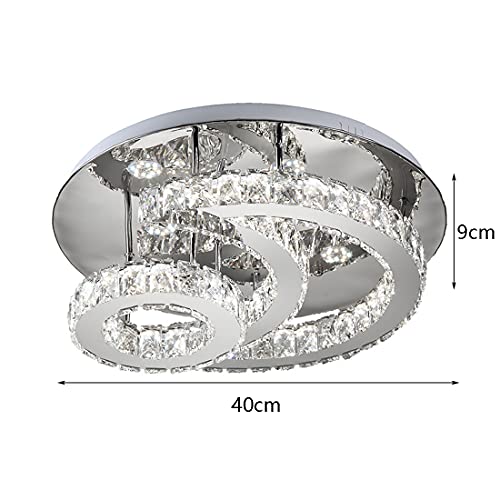 Plafonnier LED cristal 50W dimmable avec télécommande pour salon moderne - 5