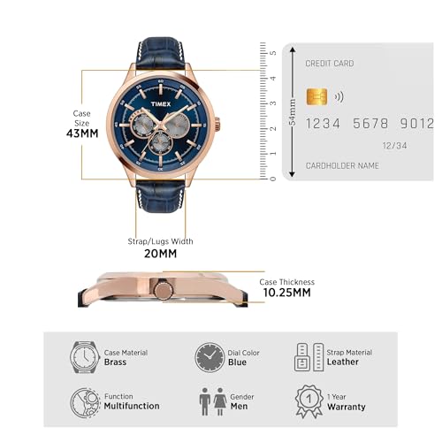 Image of TIMEX Analog Watch for Men with Round Dial & Water Resistant Man's Wrist Watches