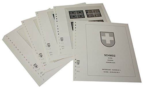 Feuilles Lindner Suisse en Blocs de 4 pour la collection des timbres des années 1980 à 1987