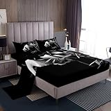 Erosebridal Kids Cute Panda Sheet Set Full Size Kawaii Cartoon Animal Sheets 4 Piece Green Botanical Leaf Bed Sheets Set for Kids Baby Toddler Nursery Soft Microfiber Flat Fitted Sheet