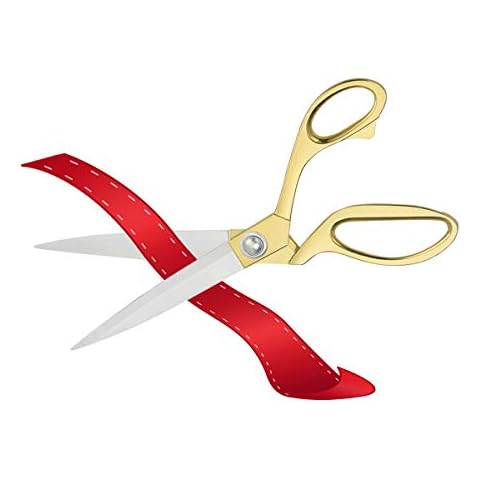Ribbon Cutting Scissors Giant Scissors Large Scissors for Ribbon Cutting Ceremony Gold Scissors for Ribbon Cutting Professional Scissors for Fabric Heavy Duty Scissors for Cutting Plastic Cardboard Cover
