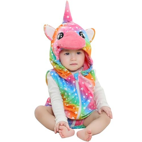 MICHLEY Unisex Baby Animal Hooded Romper Halloween Christmas Outfits for 0-24 Months