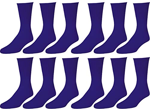 Vinco 12 Pairs Womens & Mens Socks Bulk Moisture Wicking Casual Sports Crew Socks Bulk for Homeless,Charity Socks