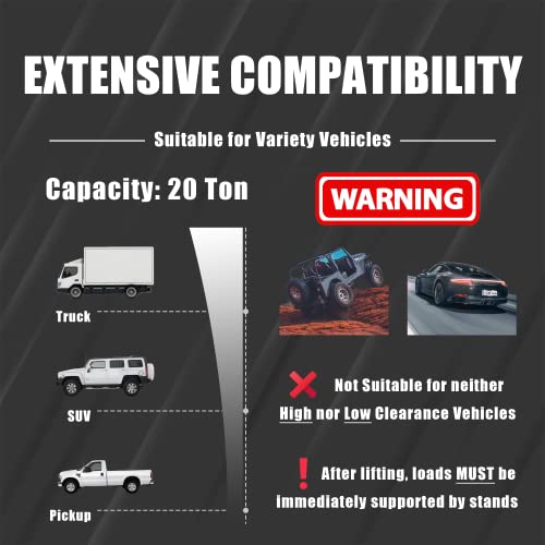 Torin ATA92006B 20 Ton (40,000 Lbs) Capacity Pneumatic Air Hydraulic Heavy Duty Bottle Jack With Manual Pump For Trucks thumb #2