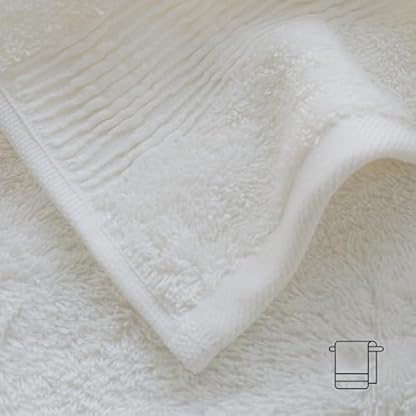 Leona Premium Towels. Leona Badetücher und Handtücher Set. badehandtuch groß 70x140cm badetuch & handtuch 50x100 cm Qualität 550 gr/m2 . 100% Baumwolle mit Oeko-tex zertifizierung (creme) – Bild 6