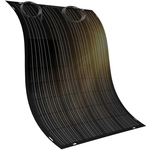 doitBau flexibles Solarmodul 200 W Full-Black mit Rückbox ultradünn 2 mm 1 9 kg 1352 × 770 mm für Wohnmobil Boot Balkon und Dach