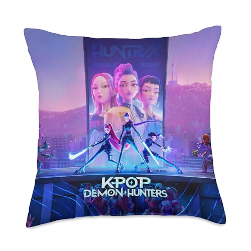 KPop Demon Hunters HUNTR/X Key Art Officially Licensed Throw Pillow
