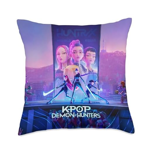 KPop Demon Hunters HUNTR/X Key Art Officially Licensed Throw Pillow
