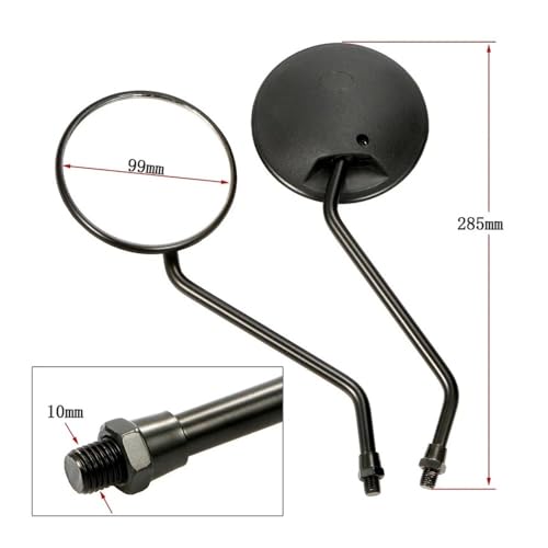 Espejo retrovisor de aluminio mecanizado de 10mm universal para moto 6