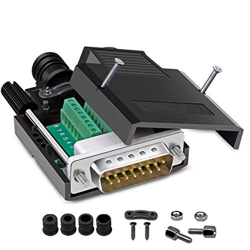 Adaptateur DB15 mâle sans soudure D-SUB RS232 slim 16mm avec boîtier protecteur