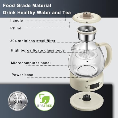 Machine à thé en verre borosilicate haut et bouilloire 600W - 2