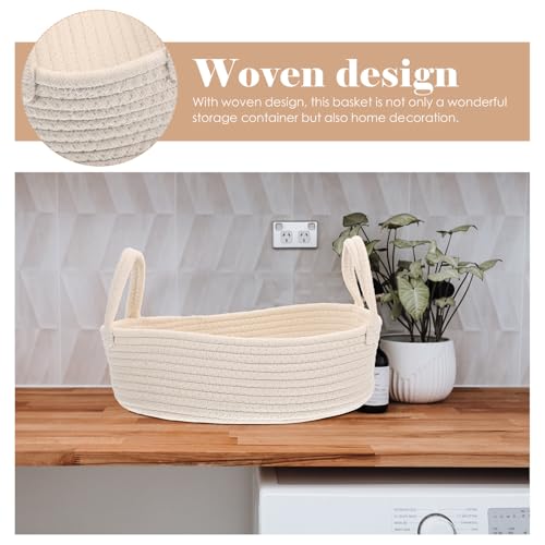 Cesta de algodón Lurrose con acabado artesanal decorativo para casa 8