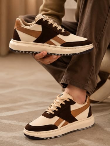 Image of Centrino Colorful Sneakers for Man | Shoes for Men Stylish | Casual Lightweight Lace-Up Canvas Walking Shoes | Cushioned Insole | Breathable Comfortable Anti-Skid | Trendy Colorblock Mens Shoes Daily (9588)