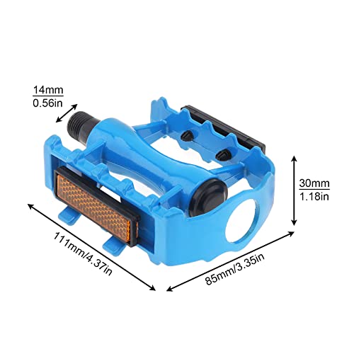 Tobefore Bike Pedals, Mtb Road Bicycle Pedals, Non-Slip Aluminum Alloy 9/16 Inch Flat Bicycle Pedal Sets For Most Adult Bikes Electric Bicycles Urban Commuters (Blue) #TOP4