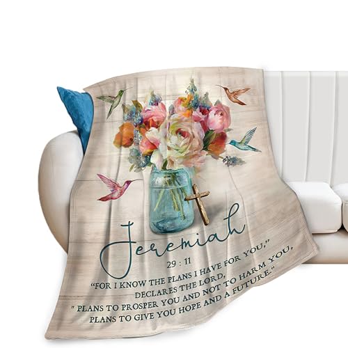 jamie world Christian Scripture Blanket Bible Throw Faith Gifts 60"X50"