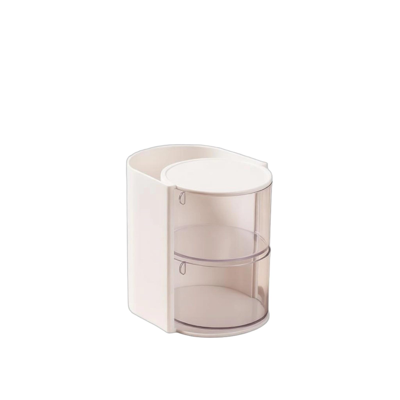 Multi-Functional Dustproof Makeup Sponge Organizer High Capacity Rotating Makeup Sponge Holder Transparent Design Vanity Makeup Tool Container for Dressing Table, Bathroom Counter, Dorm Room,-image-2