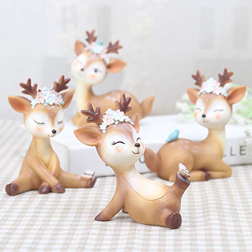 Resin Cute Deer Cake Topper (4 Deer All In)