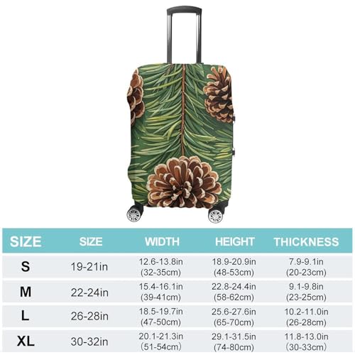 Pine Cone Border Luggage Covers Tsa Approved Suitcase Cover Elastic Washable Luggage Sleeve Carry on Cover Protector Anti-Scratch Suitcase Protector Fits 19-30 Inch Case(XL)2