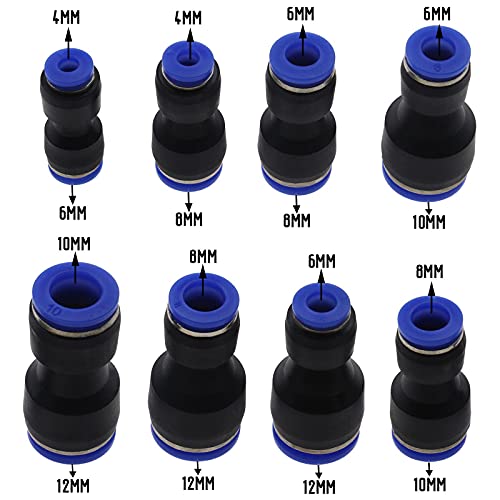 The Lord of the Tools 24x Plastic Pneumatic Push to Connect Fittings Tube Straight Fitting Reducer Adapter Quick Release Fit Air Water Lines Hose - Image 4