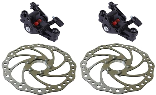 Image of CYBIC Mechanical Disc Brake System with Rotor Plates, Black, 160mm Disc Plates, 140 /160mm Calipers, 2 Sets