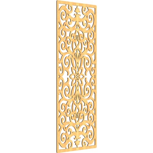 Image of Buel Decorative Pierced Fretwork Wood Wall Panels, 27 3 /8 inchW x 69 3 /8 inchH x 3 /8 inchT, Cherry