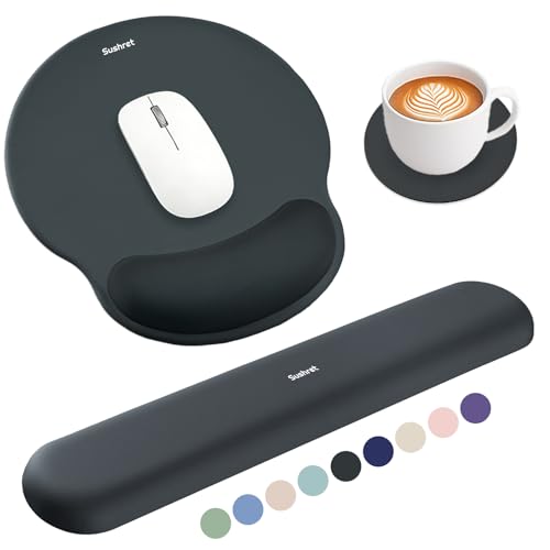 Sushret Mouse Pad and Keyboard Wrist Rest, 3-in-1 Gel Memory...