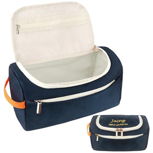 Jacng Toiletry Bags Makeup Travel Organizer Bag for Women and Men Large Capacity Cosmetics Portable Storage Accessories for Toiletries Brushes Cosmetic Essentials NavyBlue