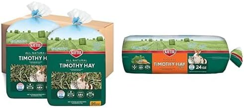 Kaytee All Natural Timothy Hay, 12 lb Timothy Hay Plus Carrots, 24 oz Bundle