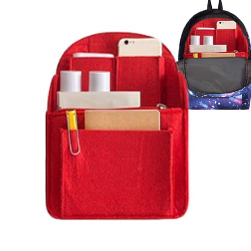 Misaakoeq Insert Organisateur pour Sac en Felt | Multifonction avec Fermeture Éclair - Multipoches Léger pour Accessoires de Voyage, Tablette, Bouteilles, Électroniques, Livres, Téléphone et