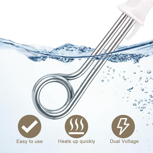 Immersion Heater, Immersion Water Heater 300W 120/240V Dual Voltage Traveling/Camping Accessories for Coffee/Tea/Soup Electric Water Portable Reheater
