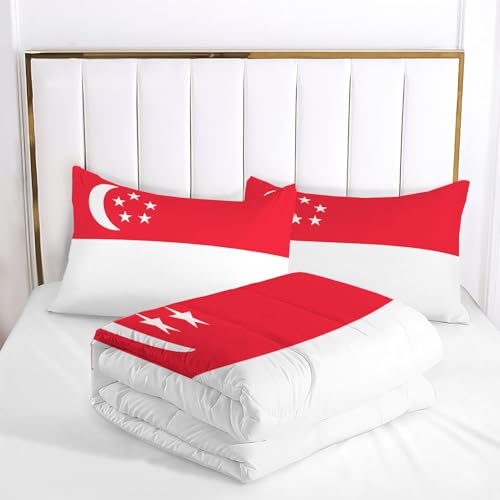 Couette 4 saisons rouge et blanc pour lit double chaleureux - 7