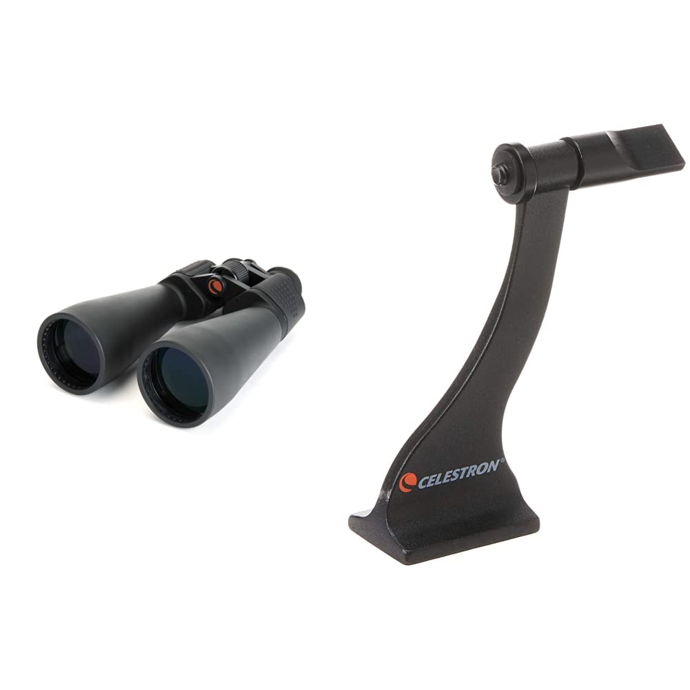Celestron71008 SkyMaster 25x70mm Porro Prism Binoculars with Multi-Coated Lens, BaK-4 Prism Glass and Carry Case, Black & 93524 Roof and Porro Binocular Tripod Adapter, Black