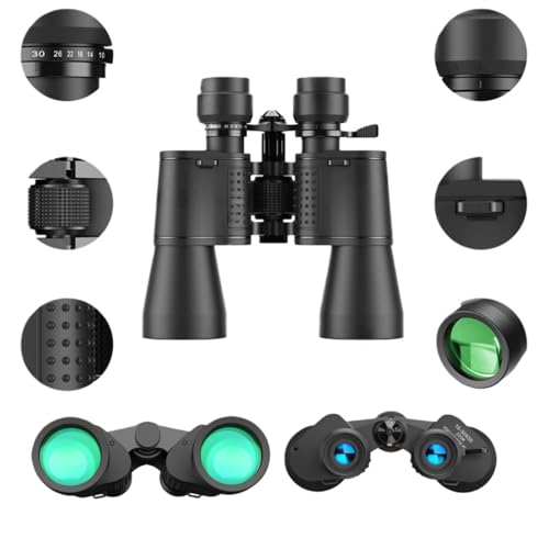 VISIO PRO Outdoor Fernglas 10-30X50 Hochleistungsteleskop mit Nachtsichtfunktion BAK7-Prisma
